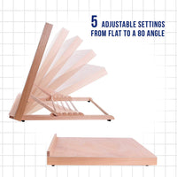 U.S. Art Supply - Tabla de dibujo de madera ajustable para artistas, 24.8 in de ancho x 18.9 in de alto (A2), 11.0 in de ancho x 13.8 in de alto y 36 colores de acuarela. - Arteztik
