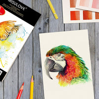 MISULOVE - Papel de acuarela (9.0 x 12.0 in, 35 hojas blancas (140 lb/300 g/m²), prensado en frío para pintura y dibujo y acuarela y lápices de acuarela, húmedos, mixtos - Arteztik

