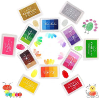 Craft - Juego de 12 almohadillas de tinta para sellos lavables para niños, multicolor - Arteztik

