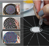 BOKIN 27pcs Mandala Dotting Herramientas Stencil Set Bola Stylus Contorno Cepillo Bandeja Pintura para Lienzo Rocas Artesanía Redacción con Gemstone Sticker Plastic Bracket - Arteztik
