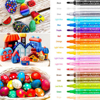 Emooqi - Juego de rotuladores de pintura acrílica, 18 colores, impermeables, para pintura de roca, proyectos de manualidades, cerámica, vidrio, lienzo, taza, metal, madera, huevo de Pascua - Arteztik
