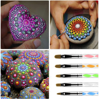 Juego de herramientas de punteado de mandala, 34 piezas, herramientas de punto, cepillos y bandeja de pintura para pintar rocas, colorear, dibujar y dibujar suministros de arte - Arteztik
