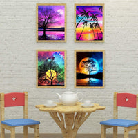 Cskunxia 4 Pack 5D DIY Diamond Painting Kit Full Drill Crystal Embroidery Painting Cross Stitch Arts Crafts for Home Wall Decor, 11.8 x 15.7Inches Without Frame - Arteztik
