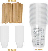 Suministro de arte de Estados Unidos – 1 cuarto de galón Floetrol Aditivo de Suministro de Pintura de lujo Medio Kit para mezclar, epoxi, resina – Aceite de silicona, 1 y 10 oz vasos de plástico, Mini soportes de pintura, palos, paletas cuchillos - Arteztik
