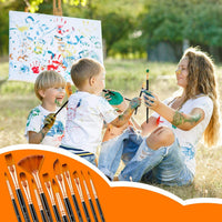 Juego de pinceles de pintura acrílica para manualidades, 12 pinceles profesionales para pintura de artistas, kit para pintura de maquillaje facial para niños, pintura acrílica, acuarela, aceite, roca, lienzo, pinceles de pintura de Halloween - Arteztik
