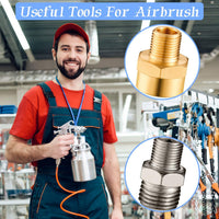 Juego de adaptadores de aerógrafo, 9 piezas, incluye kit de adaptador de aerógrafo, kit de conexión de desconexión rápida para compresor de aire y manguera de aerógrafo - Arteztik
