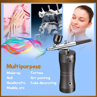 KIBEE - Kit de aerógrafo recargable de mano, mini compresor de aire, pistola de aerógrafo portátil inalámbrico para maquillaje, tatuaje, arte de uñas, pintura facial, pintura de modelo, decoración de tartas - Arteztik
