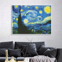 Kit de pintura de diamante 5D para adultos y niños, redondo, taladro completo, suministros de lienzo para decoración de pared del hogar, noche estrellada (20 x 16 pulgadas) - Arteztik
