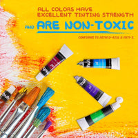 Ohuhu Juego de pintura al óleo, 36 colores a base de aceite, pintura al óleo para artistas, 0.4 fl oz x 24 tubos, ideal como regalo para el día de la madre - Arteztik

