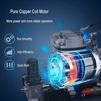 TIMBERTECH Compresor de aerógrafo profesional mejorado con tanque de 3 L, ABPST08 compresor de aire silencioso con ventilador de refrigeración para aerógrafo, pintura, maquillaje, estudios de uñas y tatuajes, Hobby - Arteztik
