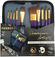 MEEDEN - Juego de pintura para acuarelas de 37 piezas, 24 x 0.4 fl oz, pinceles para acuarela, almohadilla para acuarela, paleta de acuarelas y esponja de arte, regalo perfecto para principiantes, estudiantes y niños - Arteztik

