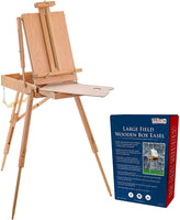 U.S. Art Supply Coronado Caballete de madera grande estilo francés para campo y estudio con cajón de artista, paleta, madera de haya premium, trípode de madera ajustable para pintura, bocetos, exhibición - Arteztik
