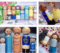 Art Canvas Paint Set Supplies - Kit de pintura acrílica de 63 piezas con caballete de madera y peg Dolls, lienzos de 8 x 10 pulgadas, 12 pinturas lavables no tóxicas, 5 pinceles, paleta y guía de mezcla de colores - Arteztik
