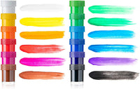 Pintura lavable para niños Daco Brillia, no tóxica, juego de 12 unidades (0,7 oz/tarro), suministros escolares para artes y manualidades - Arteztik
