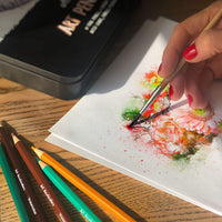 Juego de 72 lápices de arte con 15 bocetos, 24 colores al óleo, 24 acuarelas y 9 lápices de carbón. Para principiantes, adultos y profesionales. - Arteztik
