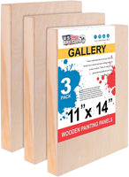 U.S. Art Supply - Tableros de madera de abedul, 16.0 x 20.0 in, base de 1.5 in de profundidad (paquete de 2) lienzos de pared de madera para artistas – Pintura de medios mixtos, acrílico, aceite, etc. - Arteztik
