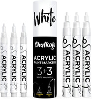Chalkola - Rotuladores acrílicos para pintura de roca, piedra, cerámica, vidrio, madera, lienzo (6 unidades) - Arteztik
