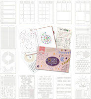 Ultimate Productivity Stencil Set for Dotted Journals - Time Saving Planner Accessories/Supplies Kit Makes Creating Layouts Easy - Incl. Bullet Point Checklists, Daily/Weekly/Monthly Calendars - Arteztik

