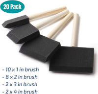 Bates- Pinceles de pintura de espuma, varios tamaños, 20 unidades, pincel de pintura con esponja, pinceles de espuma, pinceles de espuma para pintura, pinceles de espuma para manchas, cepillos de espuma para poliuretano, cepillos de esponja para pintura - Arteztik
