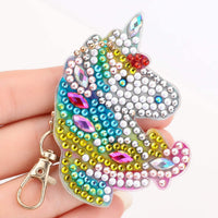 MWOOT - Llavero de pintura de diamante con patrón de unicornio, 5D con diamante de imitación de diamante de imitación para hacer mosaicos, manualidades para bolso y bolso - Arteztik
