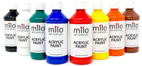 Milo - Juego de pinturas acrílicas de 8 colores, botellas de 8 onzas, juego de pintura acrílica fluida para estudiantes, fabricado en los Estados Unidos - Arteztik
