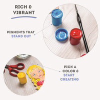 Juego de pintura acrílica para niños, 25 colores de 0.7 onzas líquidas (0.7 fl oz/tarro), kit de pintura acrílica con caja de almacenamiento, se puede utilizar para pintura de roca, como pintura de madera o pintura de dedos, suministros escolares para art - Arteztik
