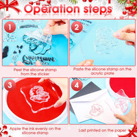 6 hojas de sellos de silicona transparente para Navidad, decoración de Navidad, ciervos, invierno, maravillas, álbumes de recortes, para hacer tarjetas, álbum de fotos - Arteztik
