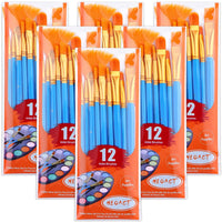 Juego de pinceles de pintura, 1 paquete de 12 unidades, cabezal de cepillo de nailon, apto para pintura al óleo, acuarela, etc., el mejor regalo para los amantes de la pintura. - Arteztik
