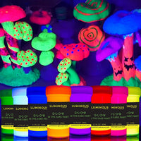 Pintura fluorescente individual que brilla en la oscuridad – Juego de 8 pinturas de neón autoluminosas – Pintura fosforescente de larga duración – Pintura de neón brillante - Arteztik
