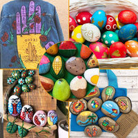 Emooqi - Juego de rotuladores de pintura acrílica, 12 colores, impermeables, para pintura de roca, proyectos de manualidades, cerámica, vidrio, lienzo, taza, metal, madera, huevo de Pascua - Arteztik
