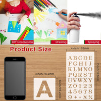 Juego de 70 plantillas de letras y números reutilizables de plástico para letras y letras en letras de caligrafía, plantillas de letrero para pintar en madera y vidrio puerta de vidrio - Arteztik
