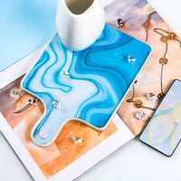 Molde de resina OPine, moldes de silicona de resina, moldes de bandeja para resina epoxi, tabla de servir de resina de bricolaje, bandeja de servir de resina, ideal para decoración del hogar, pintura de olas de océano de resina - Arteztik
