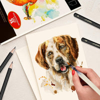 MISULOVE - Papel de acuarela (9.0 x 12.0 in, 35 hojas blancas (140 lb/300 g/m²), prensado en frío para pintura y dibujo y acuarela y lápices de acuarela, húmedos, mixtos - Arteztik
