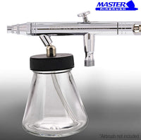 Master aerógrafo marca caja de 10-each tb-010 aspiradora 2.7-ounce, (80cc) botellas de vidrio con ángulo de 30 ° adaptador tapa tarros de montaje tapa adaptador dual-action sifón Air Brush Depot aerografía accesorios, funciona con Dual Action Master, Badg - Arteztik
