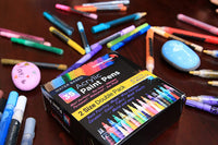 35 bolígrafos de pintura acrílica, doble paquete de punta extra fina y media, para pintura en roca, taza, cerámica, vidrio y tela, a base de agua, no tóxico y sin olor. - Arteztik
