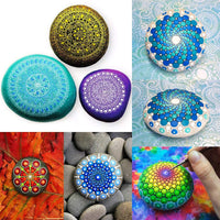 Juego de 36 herramientas de punteado de mandala para pintar, 36 unidades de plantillas de mandala con lunares - Arteztik
