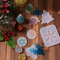 Whaline - Molde de silicona con diseño de copo de nieve para barba, renos, barba, barba, con juego de herramientas y lámina de purpurina para bricolaje, joyas, colgantes, jabones, manualidades, decoración de cupcakes, paquete de 72 unidades - Arteztik
