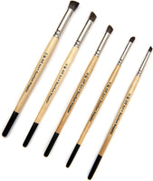 Ait Art pelo natural Deerfoot Stippler textura – Juego de 5 brochas – hecho a mano en Estados Unidos para resultados superiores con acuarelas, acrílico, y el aceite - Arteztik
