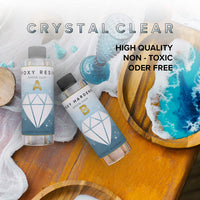 Kit de resina epoxi de 16 onzas de Genuine Crafts, transparente y perfecto para moldes de silicona, joyas, arte, revestimiento, vasos, y más, para usar con aditivos como purpurina, polvo de mica y pigmento líquido. - Arteztik
