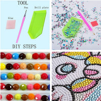 Kit de pintura de diamantes 5D para niños, kit completo de pintura por número para niños, bordado de diamantes de imitación, decoración de pared para el hogar (Pony) - Arteztik
