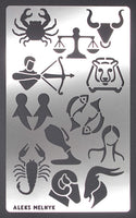 Aleks Melnyk 29 diario plantilla Metal/Signos del zodiaco, Astrología/Planificador de acero inoxidable Set plantillas diario/cuaderno/diario/bujo/Scrapbooking/manualidades/bricolaje, dibujo plantilla plantilla - Arteztik
