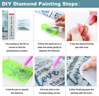 XPCARE - Juego de 6 piezas de pintura de diamantes 5d con perforaciones redondas para bordado de acrílico para decoración de pared del hogar, amor familiar (lienzo de 12.0 x 12.0 in) - Arteztik
