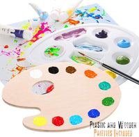 Juego completo de pintura acrílica de Glokers – Juego de 36 piezas de suministros de pintura profesional, incluye mini caballete, 6 lienzos, bandeja de pintura, cuchillos de pintura, 10 pinceles y más – Regalo perfecto para artistas - Arteztik
