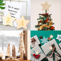 ANWING 100 piezas de madera rebanadas de 3.9 in de madera sin terminar en blanco recortes cuadrados círculos estrellas puerta colgador para bricolaje manualidades puerta diseño pintura tinción quema posavasos - Arteztik
