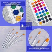 Juego de acuarela para tartas, 36 acuarelas, 7 pinceles de pintura y 12 hojas de acuarela. Este juego de acuarelas es ideal para niños y artistas principiantes. El juego de arte perfecto. - Arteztik
