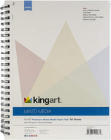 KingART - Almohadilla de papel multimedia, pesada, textura fina, perforada, alambre lateral, 535.7 lbs (5.64 oz), 60 hojas de 9.0 x 12.0 in. - Arteztik
