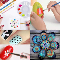 Azerogo Mandala Juego de herramientas de punteado, 42 piezas Kit de herramientas de pintura con 3 cartulina negra, mandala plantilla bola lápiz capacitivo bandeja de pintura para pintar rocas, arte y dibujo de Mandella - Arteztik

