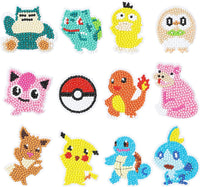 YINEW - Kit de pegatinas de pintura con diamantes para niños, bricolaje 5D Pikachu Diamond Art Mosaico pegatinas por números Kits - Arteztik
