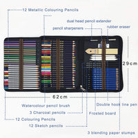ZZWOND - Lápices de dibujo para artistas, 72 piezas, juego de lápices de dibujo y lápices de colores, regalo ideal para principiantes y artistas profesionales de dibujo, bocetos, sombreado y coloración - Arteztik

