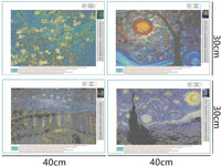 Juego de 4 paquetes de pegatinas de pared 5D DIY con diamante para pintar en la pared durante la sala de estar (9.8 x 13.8 in) - Arteztik
